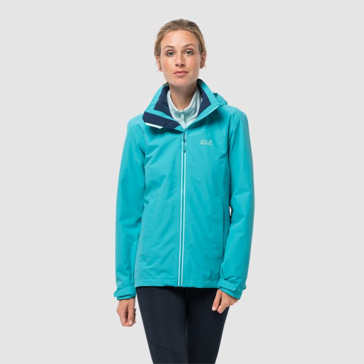 Jack Wolfskin Womens Evandale Hardshell Jacket Light Turquoise 359810NMY